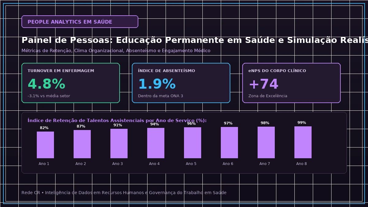 Painel Executivo de People Analytics em Saúde, Dashboards de Retenção e Clima Organizacional - Educação Permanente em Saúde (EPS) e Simulação Realística in situ