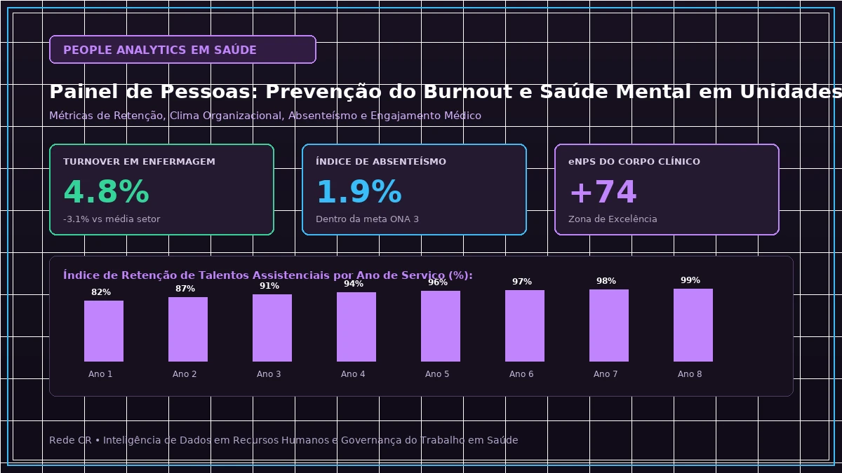 Painel Executivo de People Analytics em Saúde, Dashboards de Retenção e Clima Organizacional - Prevenção do Esgotamento Profissional (Burnout) e Saúde Mental em UTIs