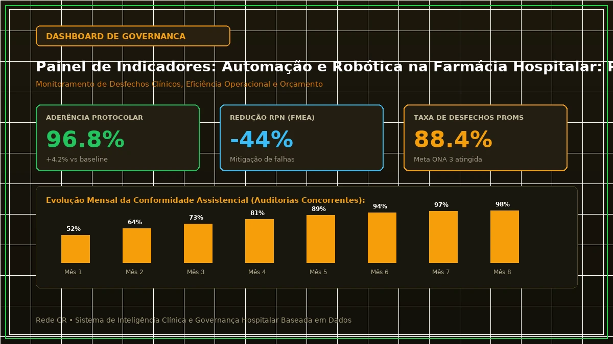 Painel Executivo de Indicadores de Gestão Hospitalar, Dashboards Clínicos e Curva S do Projeto - Automação e Robótica na Farmácia Hospitalar: Unitização e Rastreabilidade Serial