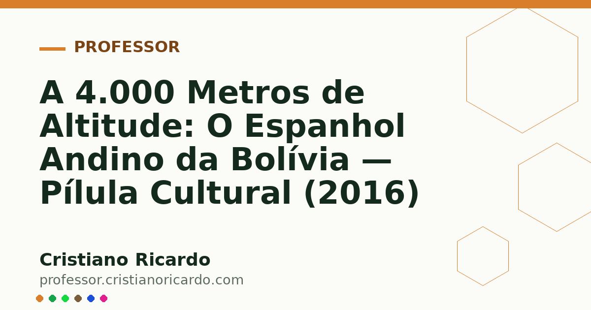 Card OG automático: A 4.000 Metros de Altitude: O Espanhol Andino da Bolívia — Pílula Cultural (2016)