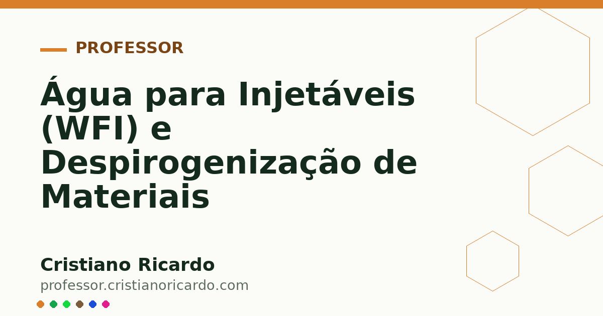 Card OG automático: Água para Injetáveis (WFI) e Despirogenização de Materiais