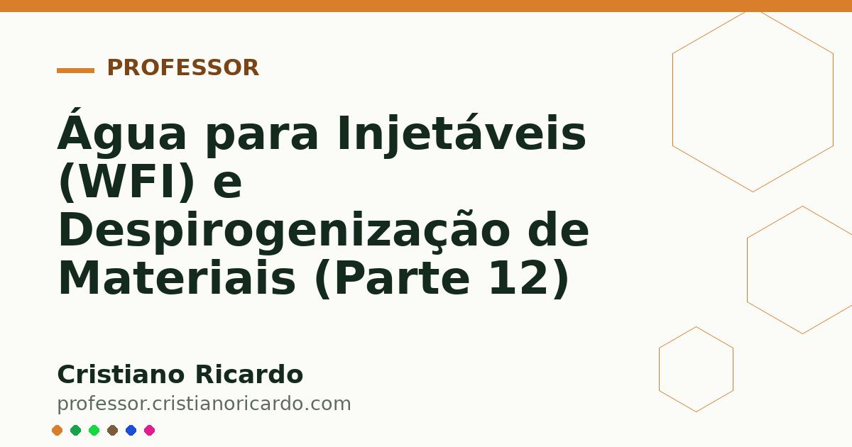 Card OG automático: Água para Injetáveis (WFI) e Despirogenização de Materiais (Parte 12)