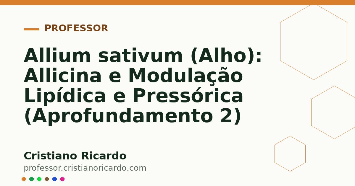 Card OG automático: Allium sativum (Alho): Allicina e Modulação Lipídica e Pressórica (Aprofundamento 2)