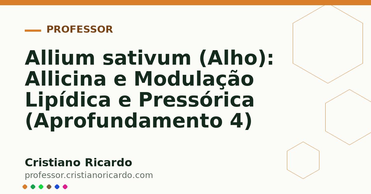 Card OG automático: Allium sativum (Alho): Allicina e Modulação Lipídica e Pressórica (Aprofundamento 4)