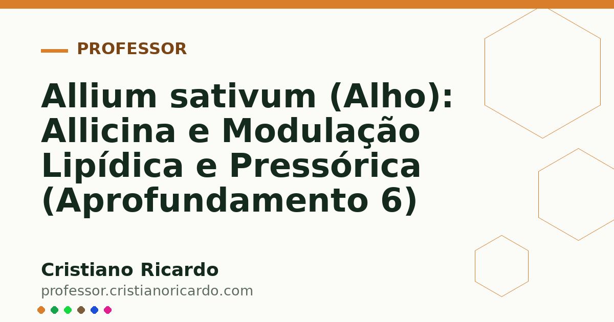Card OG automático: Allium sativum (Alho): Allicina e Modulação Lipídica e Pressórica (Aprofundamento 6)