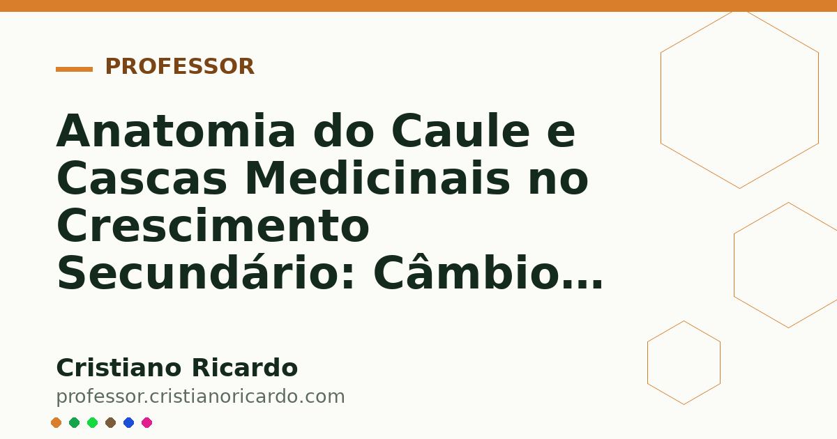 Card OG automático: Anatomia do Caule e Cascas Medicinais no Crescimento Secundário: Câmbio, Felogênio e Floema (Tratado de Farmacobotânica 2014)
