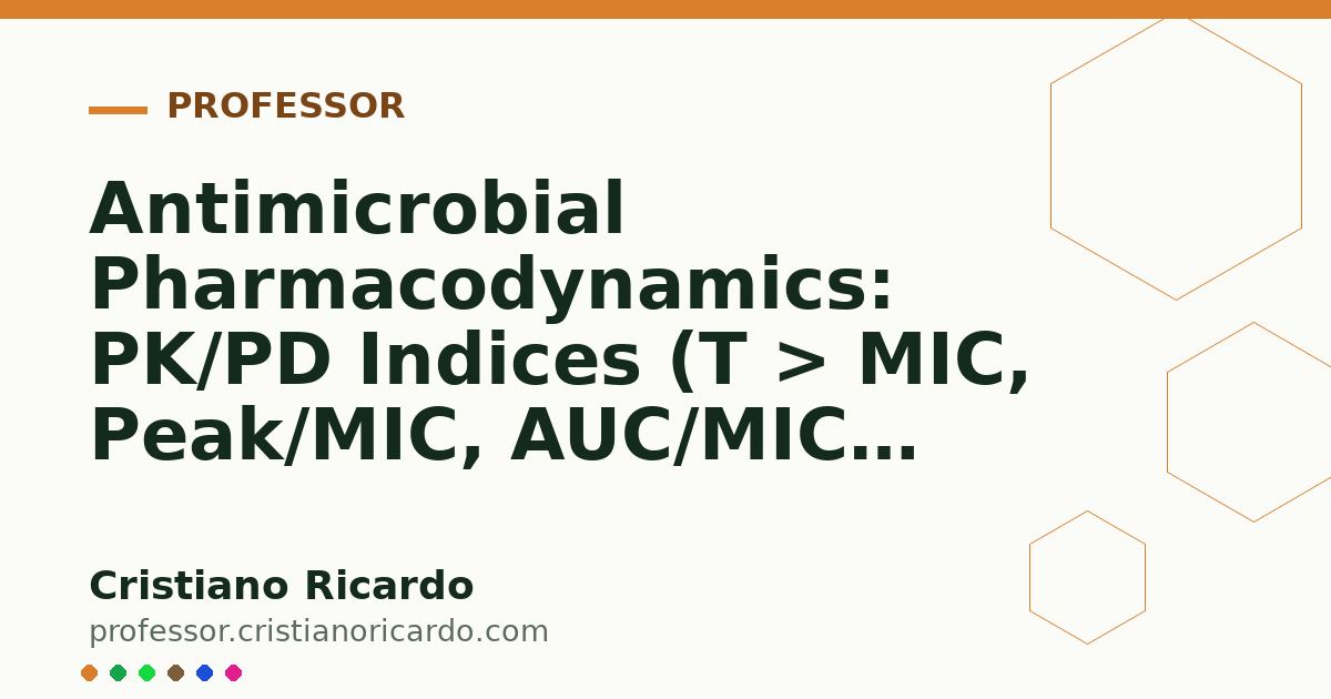 Card OG automático: Antimicrobial Pharmacodynamics: PK/PD Indices (T > MIC, Peak/MIC, AUC/MIC) (Clinical Treatise 2014)