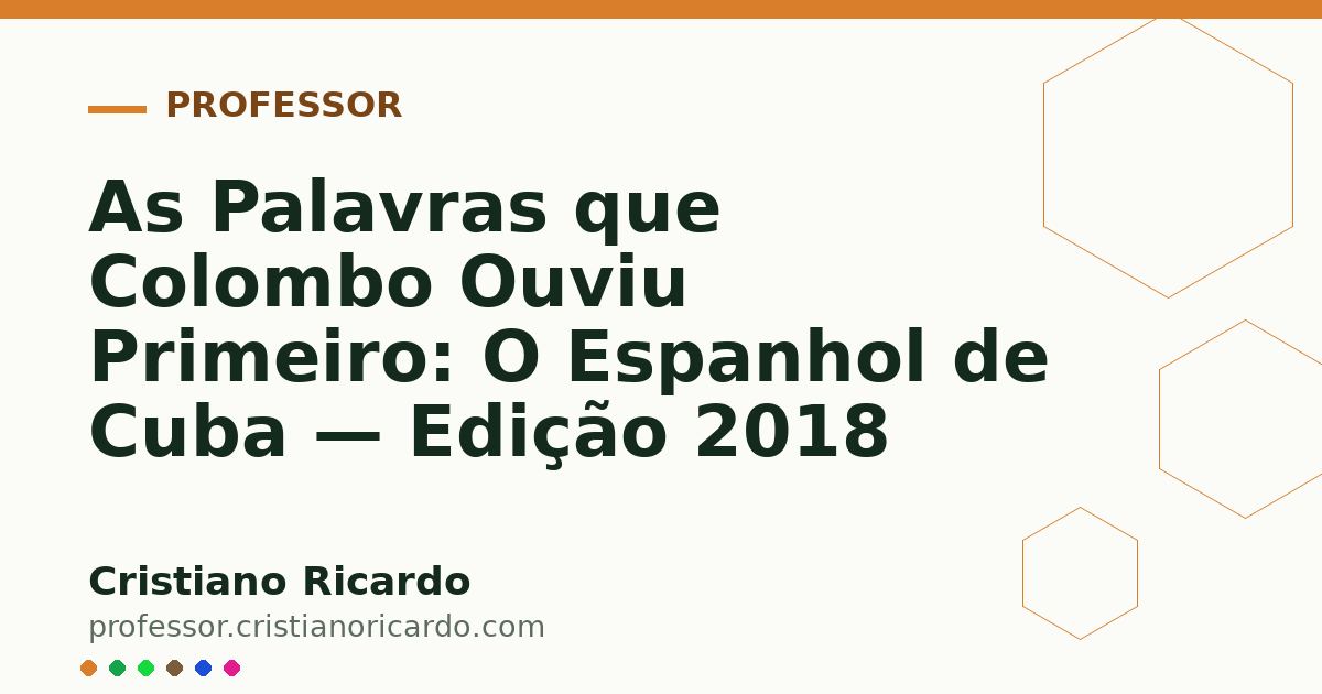 Card OG automático: As Palavras que Colombo Ouviu Primeiro: O Espanhol de Cuba — Edição 2018