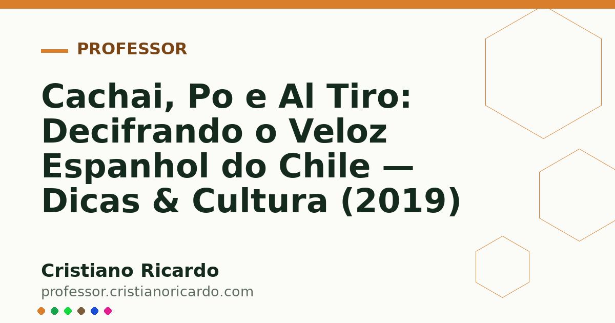 Card OG automático: Cachai, Po e Al Tiro: Decifrando o Veloz Espanhol do Chile — Dicas & Cultura (2019)