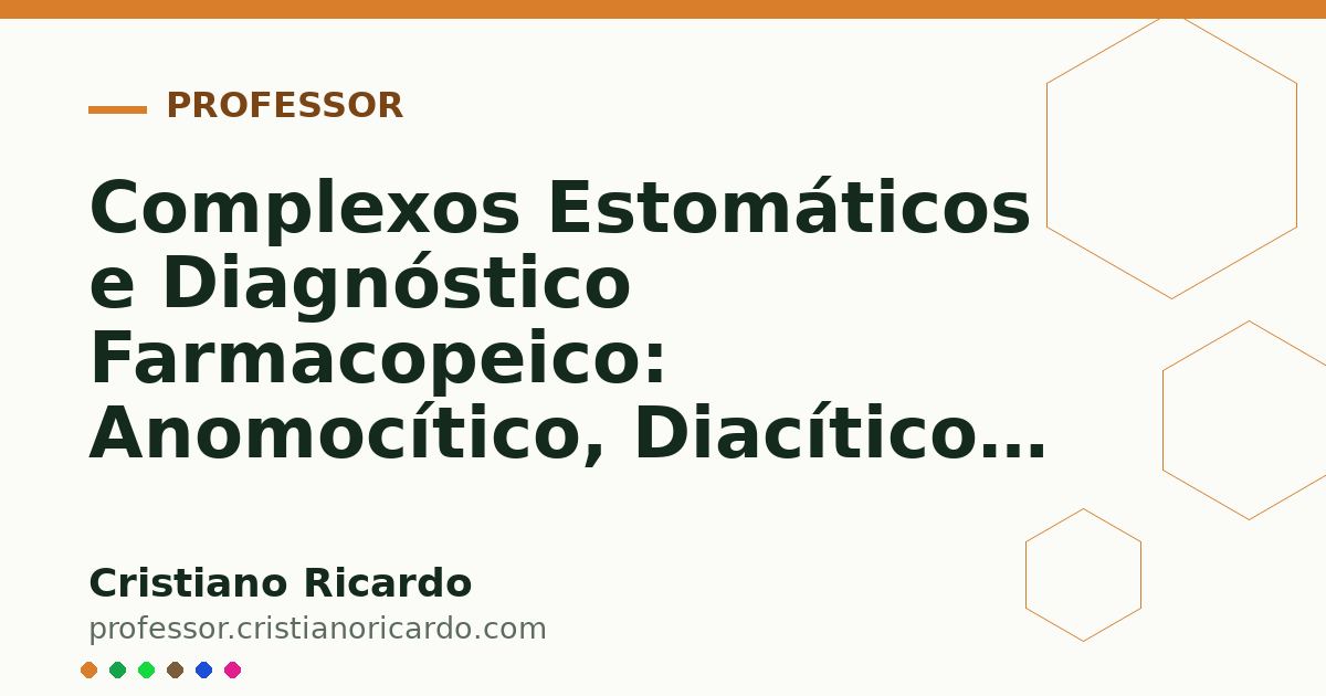 Card OG automático: Complexos Estomáticos e Diagnóstico Farmacopeico: Anomocítico, Diacítico, Paracítico e Anisocítico