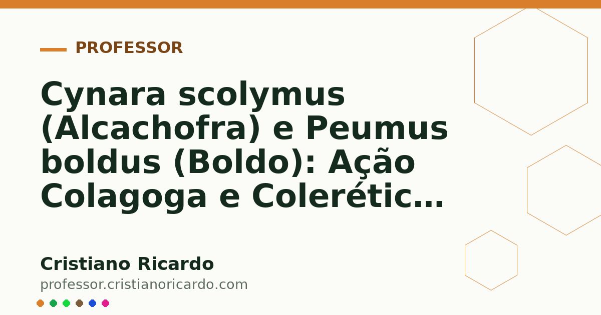 Card OG automático: Cynara scolymus (Alcachofra) e Peumus boldus (Boldo): Ação Colagoga e Colerética (Aprofundamento 9)