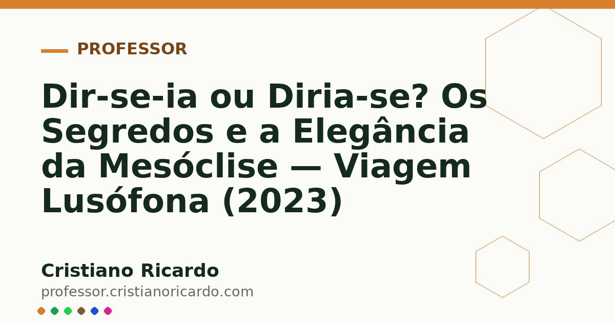 Card OG automático: Dir-se-ia ou Diria-se? Os Segredos e a Elegância da Mesóclise — Viagem Lusófona (2023)