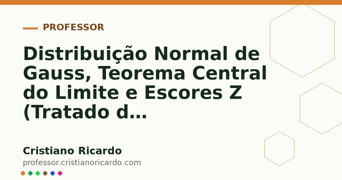 Card OG automático: Distribuição Normal de Gauss, Teorema Central do Limite e Escores Z (Tratado de Bioestatística Clínica 2016)