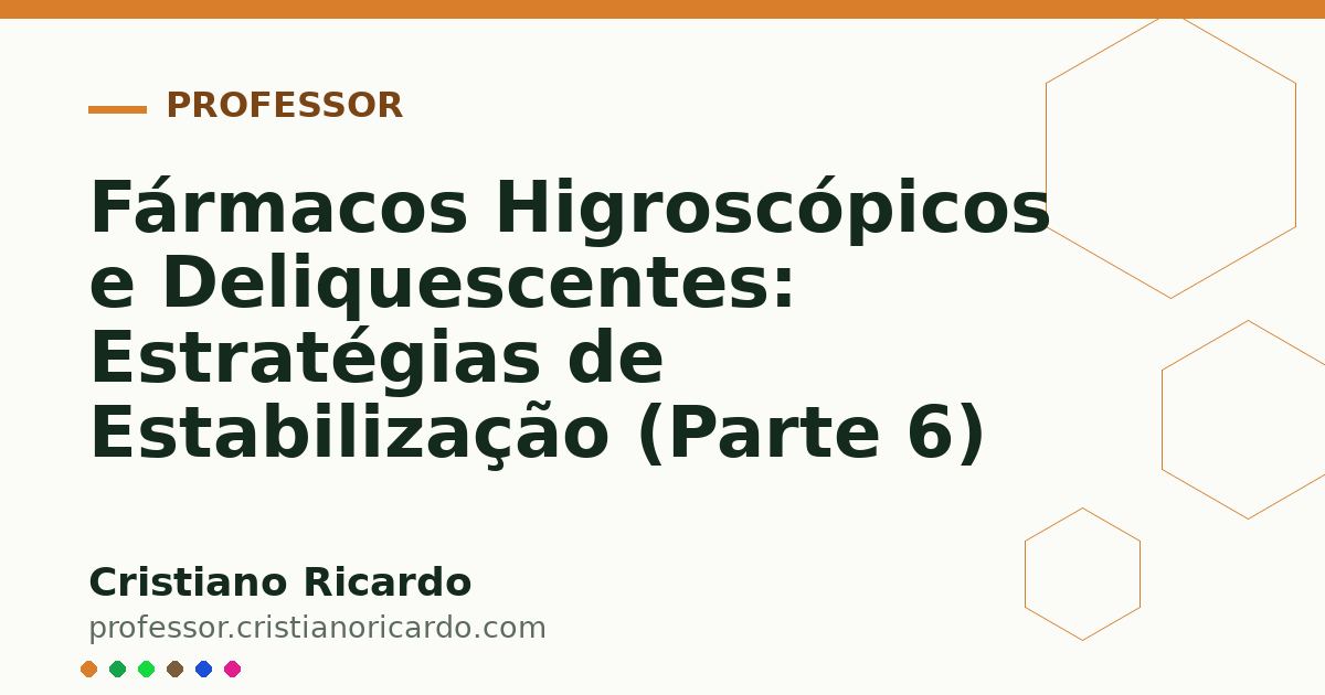 Card OG automático: Fármacos Higroscópicos e Deliquescentes: Estratégias de Estabilização (Parte 6)