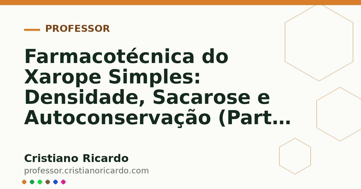 Card OG automático: Farmacotécnica do Xarope Simples: Densidade, Sacarose e Autoconservação (Parte 6)