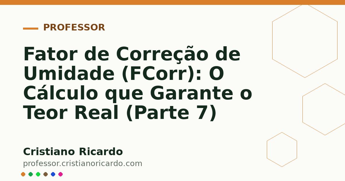 Card OG automático: Fator de Correção de Umidade (FCorr): O Cálculo que Garante o Teor Real (Parte 7)