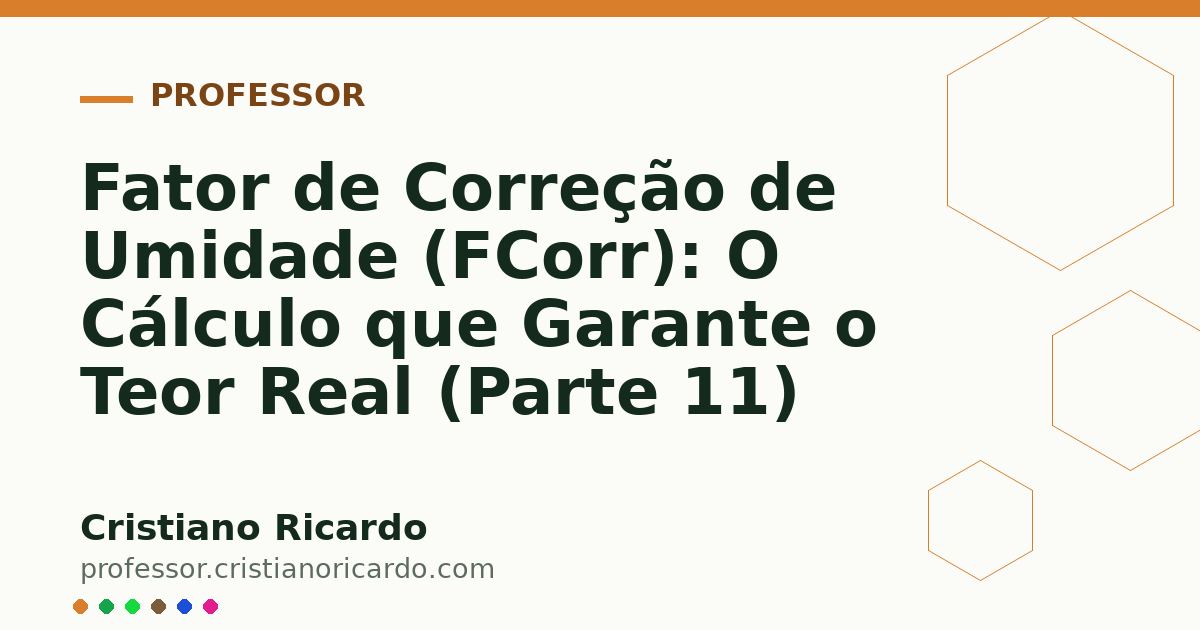 Card OG automático: Fator de Correção de Umidade (FCorr): O Cálculo que Garante o Teor Real (Parte 11)
