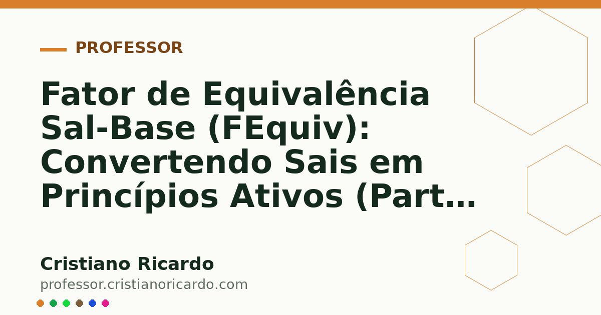 Card OG automático: Fator de Equivalência Sal-Base (FEquiv): Convertendo Sais em Princípios Ativos (Parte 15)