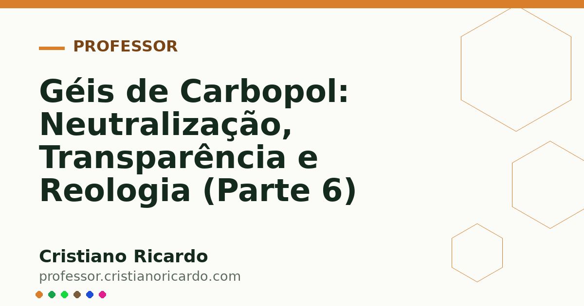 Card OG automático: Géis de Carbopol: Neutralização, Transparência e Reologia (Parte 6)