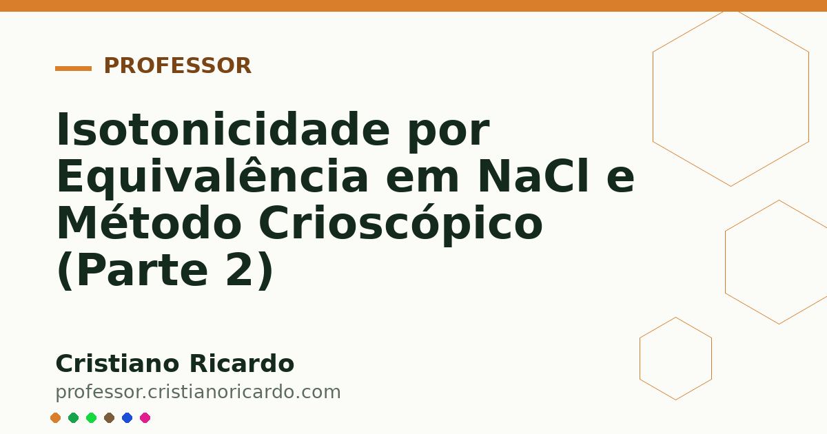 Card OG automático: Isotonicidade por Equivalência em NaCl e Método Crioscópico (Parte 2)