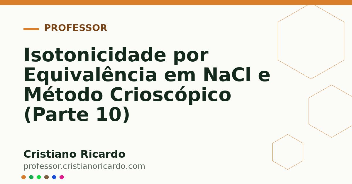 Card OG automático: Isotonicidade por Equivalência em NaCl e Método Crioscópico (Parte 10)