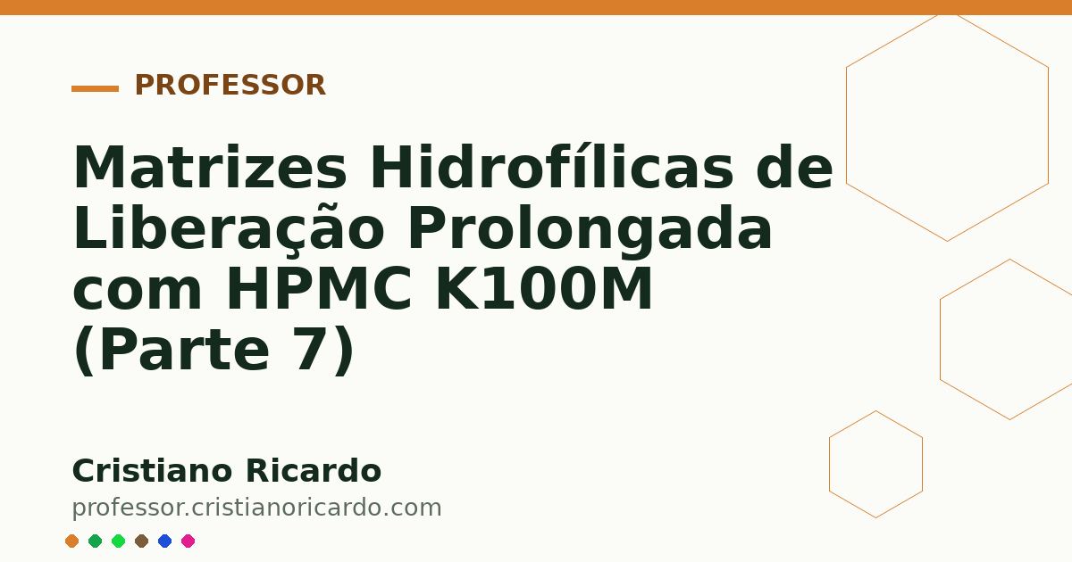Card OG automático: Matrizes Hidrofílicas de Liberação Prolongada com HPMC K100M (Parte 7)
