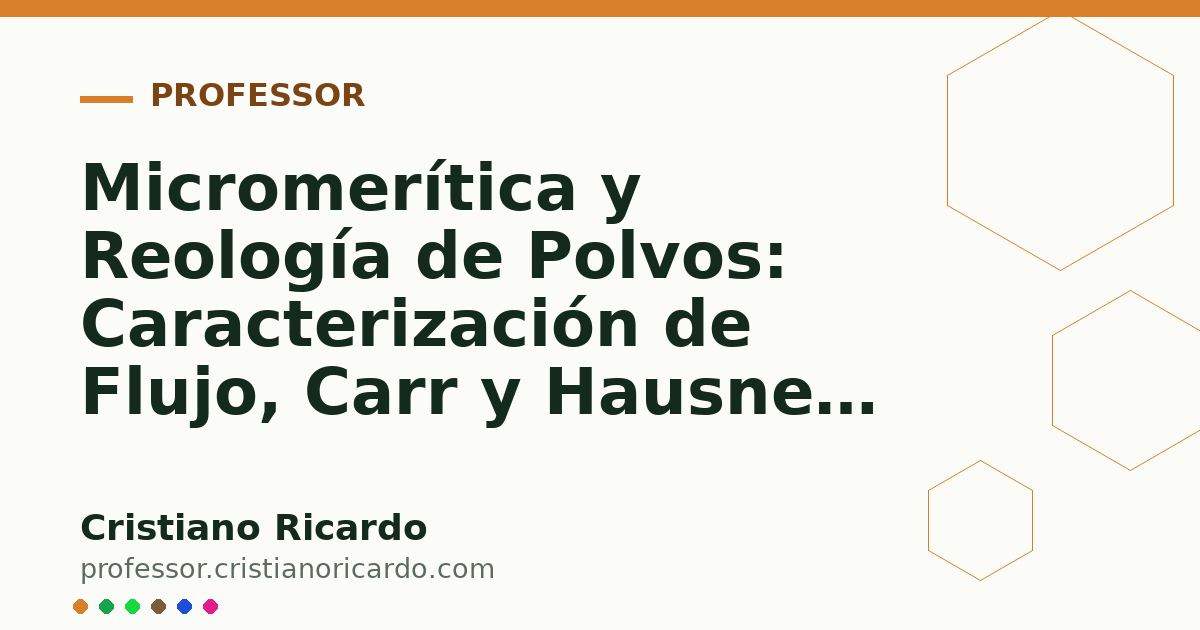 Card OG automático: Micromerítica y Reología de Polvos: Caracterización de Flujo, Carr y Hausner (Tratado de Farmacotecnia 2017)