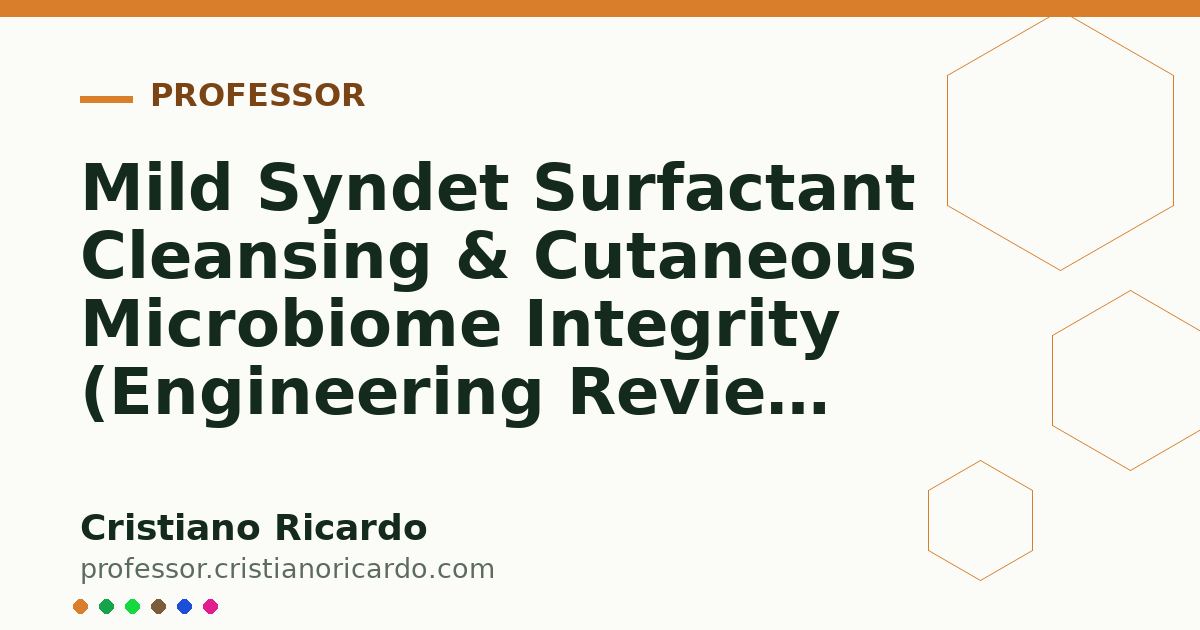 Card OG automático: Mild Syndet Surfactant Cleansing & Cutaneous Microbiome Integrity (Engineering Review 2013)