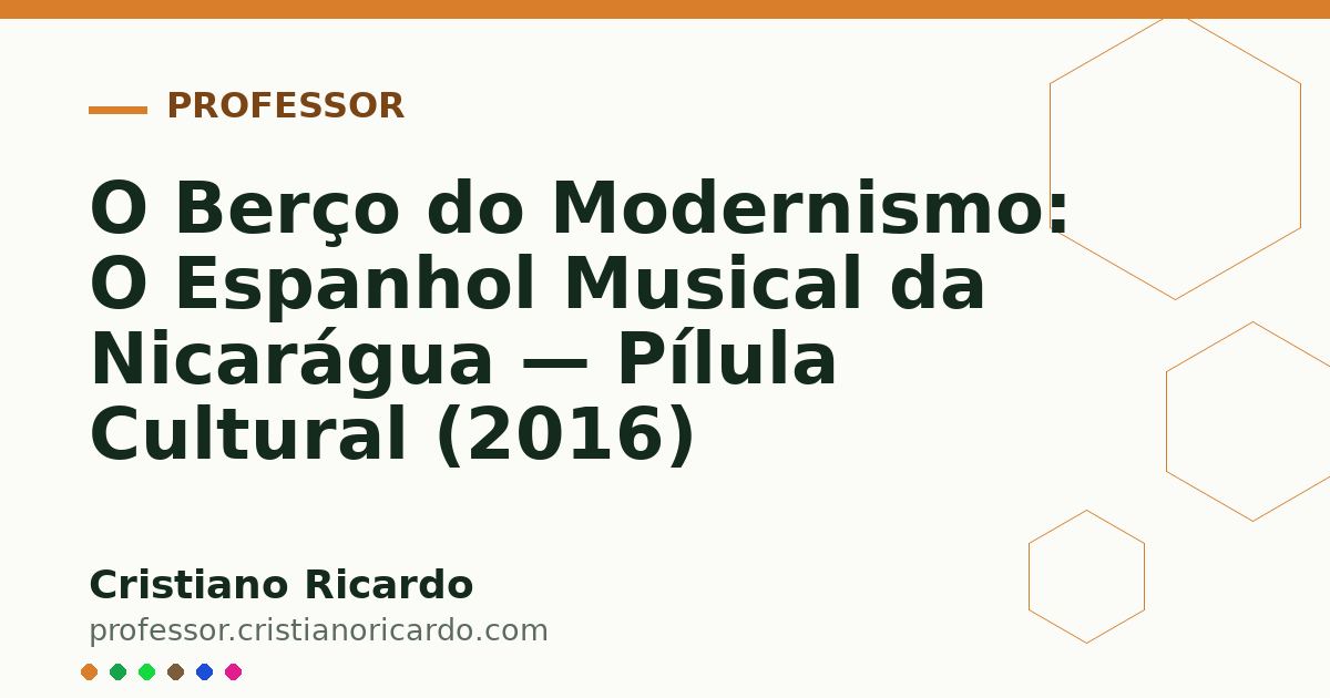Card OG automático: O Berço do Modernismo: O Espanhol Musical da Nicarágua — Pílula Cultural (2016)