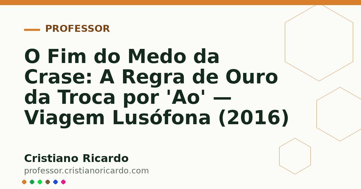 Card OG automático: O Fim do Medo da Crase: A Regra de Ouro da Troca por 'Ao' — Viagem Lusófona (2016)