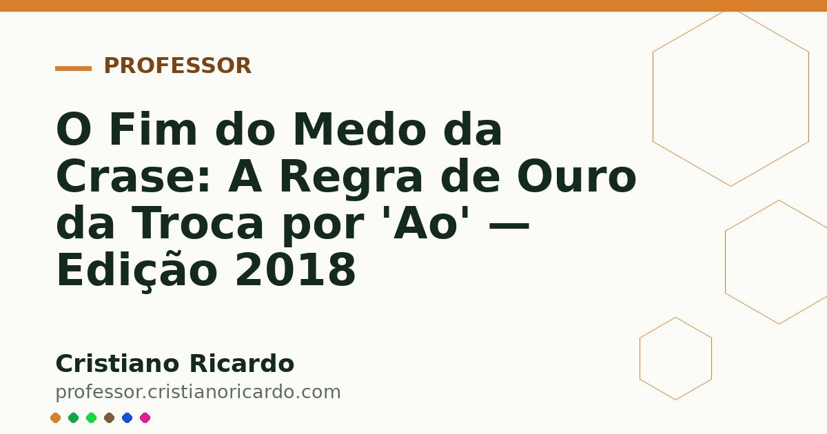 Card OG automático: O Fim do Medo da Crase: A Regra de Ouro da Troca por 'Ao' — Edição 2018