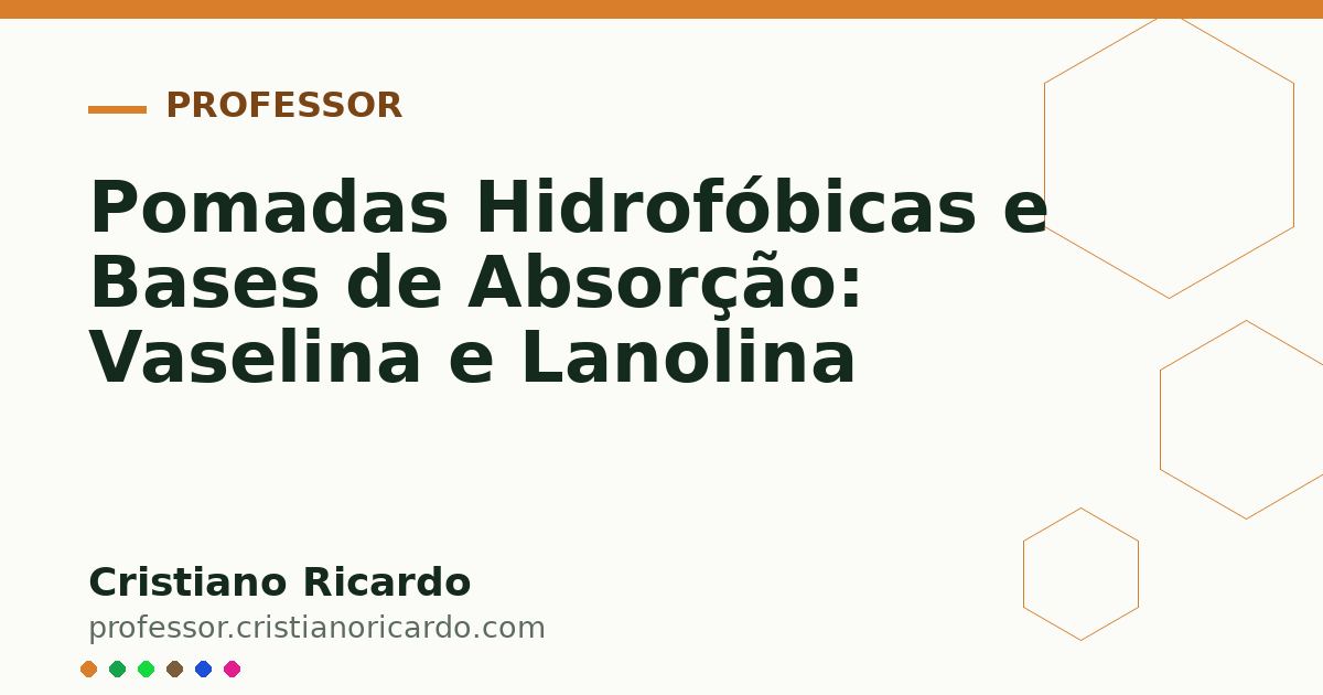 Card OG automático: Pomadas Hidrofóbicas e Bases de Absorção: Vaselina e Lanolina