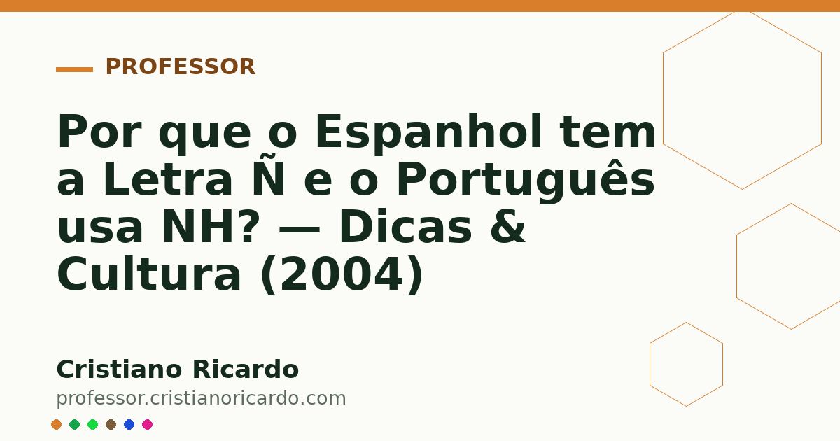 Card OG automático: Por que o Espanhol tem a Letra Ñ e o Português usa NH? — Dicas & Cultura (2004)