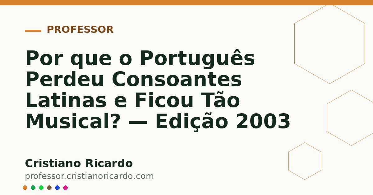 Card OG automático: Por que o Português Perdeu Consoantes Latinas e Ficou Tão Musical? — Edição 2003
