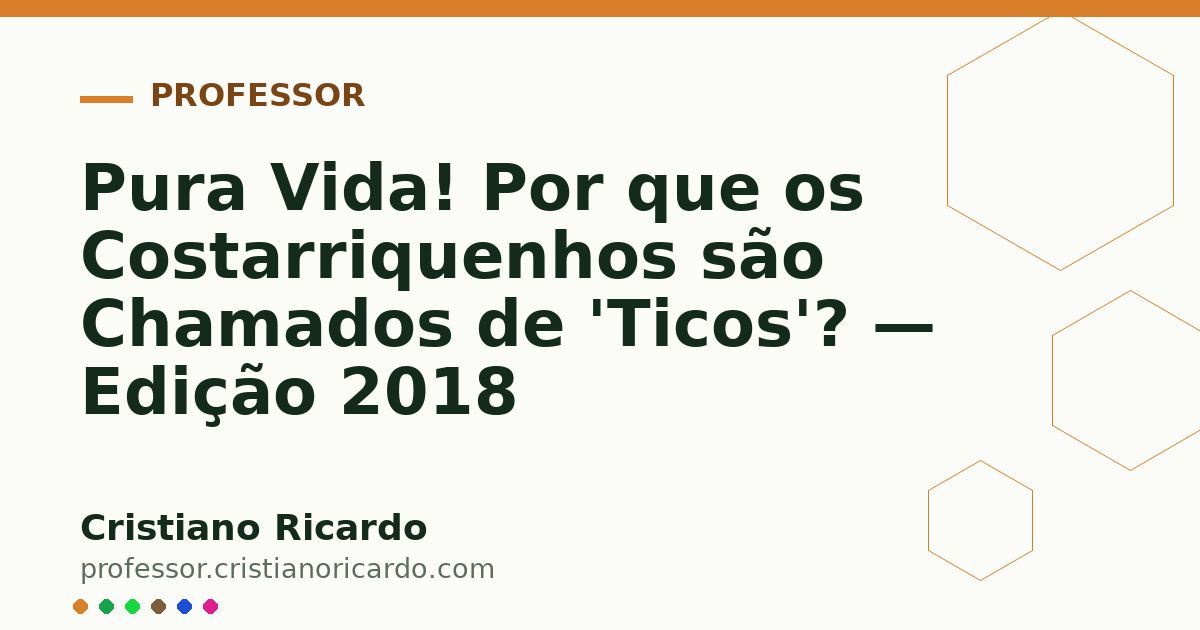 Card OG automático: Pura Vida! Por que os Costarriquenhos são Chamados de 'Ticos'? — Edição 2018