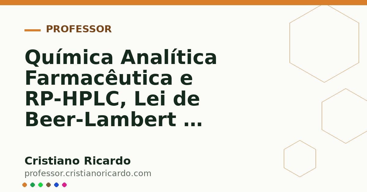 Card OG automático: Química Analítica Farmacêutica e RP-HPLC, Lei de Beer-Lambert e Validação ICH Q2