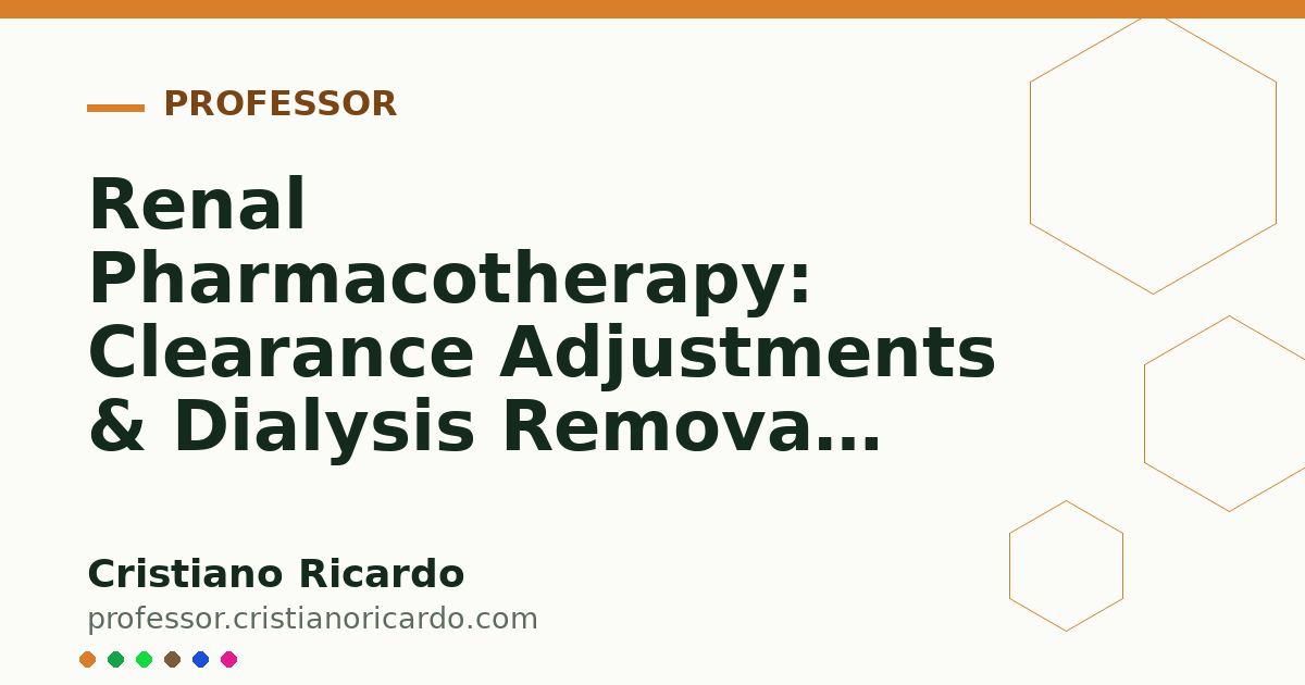Card OG automático: Renal Pharmacotherapy: Clearance Adjustments & Dialysis Removal Dynamics (Clinical Treatise 2011)
