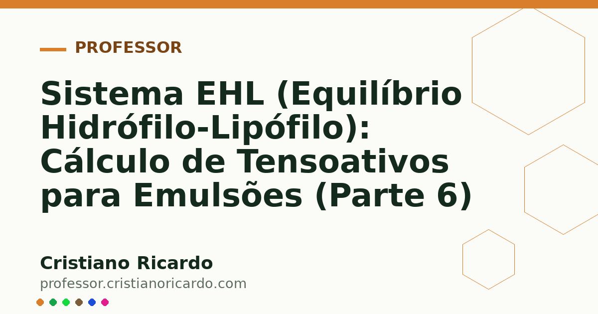 Card OG automático: Sistema EHL (Equilíbrio Hidrófilo-Lipófilo): Cálculo de Tensoativos para Emulsões (Parte 6)
