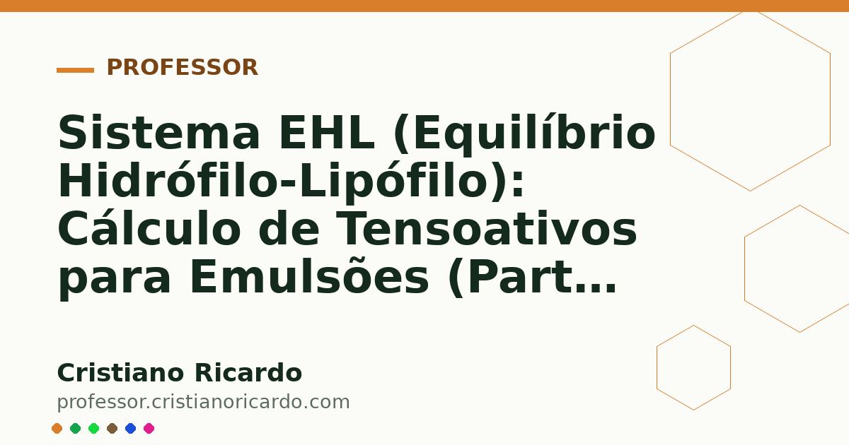 Card OG automático: Sistema EHL (Equilíbrio Hidrófilo-Lipófilo): Cálculo de Tensoativos para Emulsões (Parte 13)