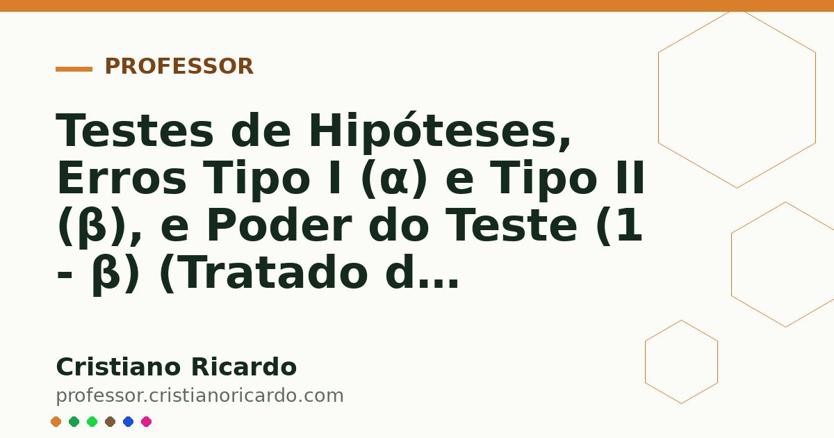 Card OG automático: Testes de Hipóteses, Erros Tipo I (α) e Tipo II (β), e Poder do Teste (1 - β) (Tratado de Bioestatística Clínica 2020)